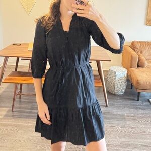 LOFT Black Long Sleeve Dress